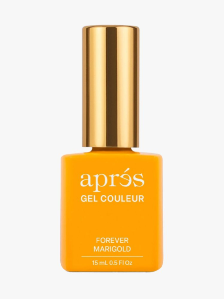 Apr&egrave;s Gel Couleur in Forever Marigold in branded component on a light gray background